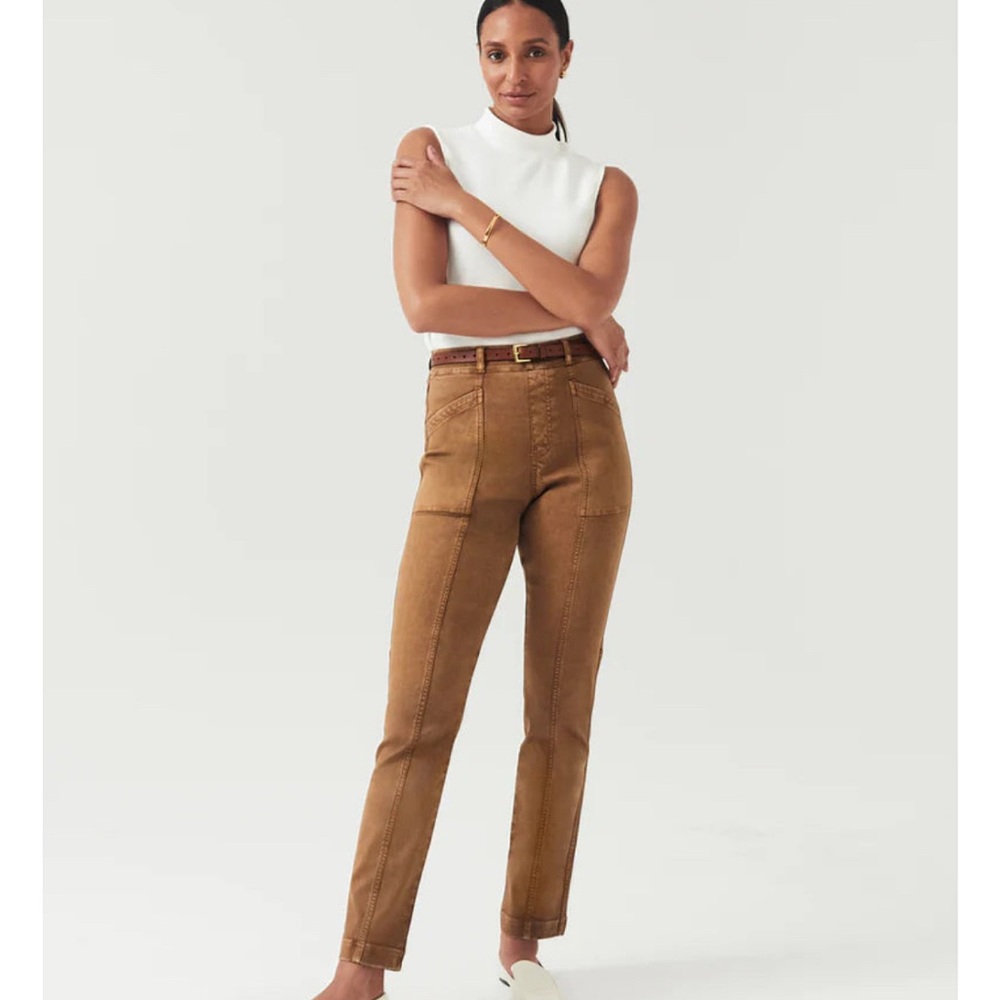 Spanx Stretch Twill Straight Leg Pants in Acorn